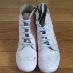 Used pink patent leather boots
